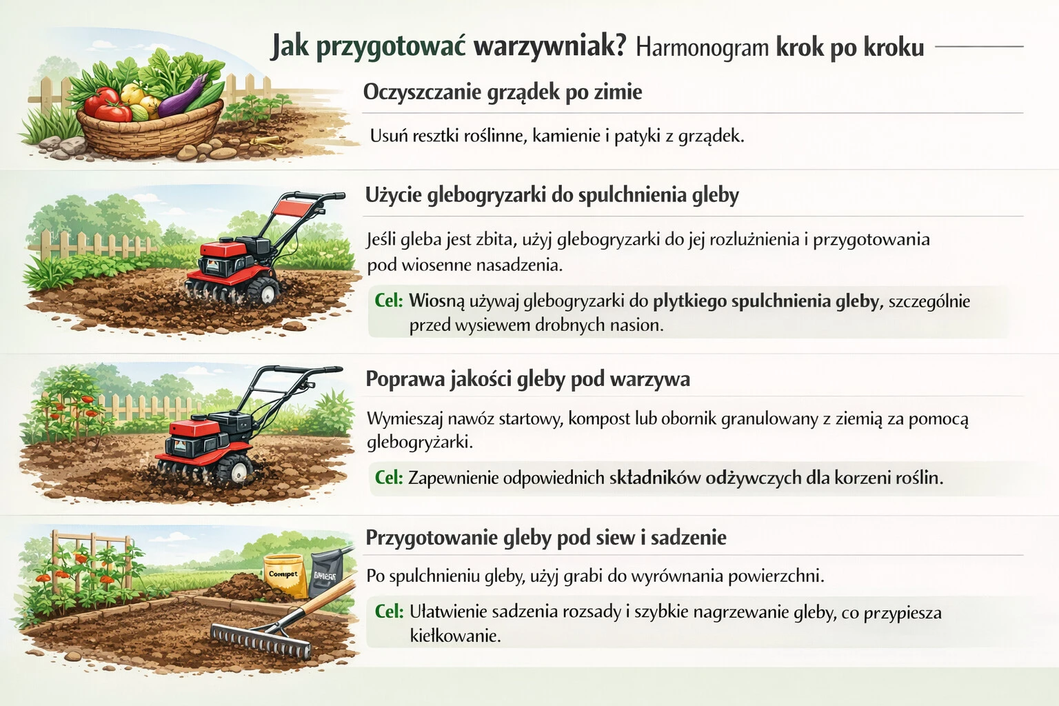 Jak przygotować warzywniak? Harmonogram krok po kroku