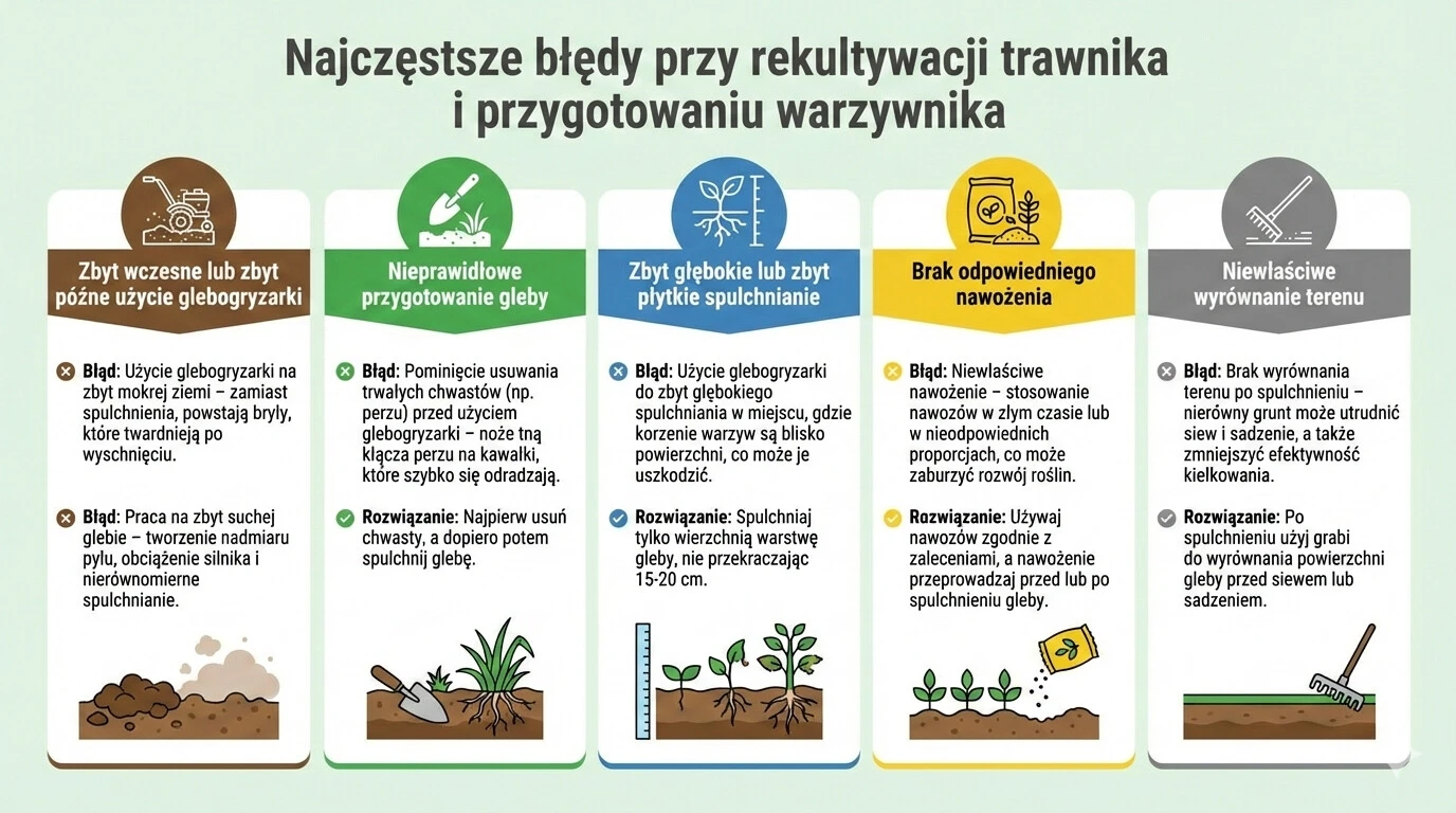 Najczęstsze błędy przy rekultywacji trawnika i przygotowaniu warzywnika