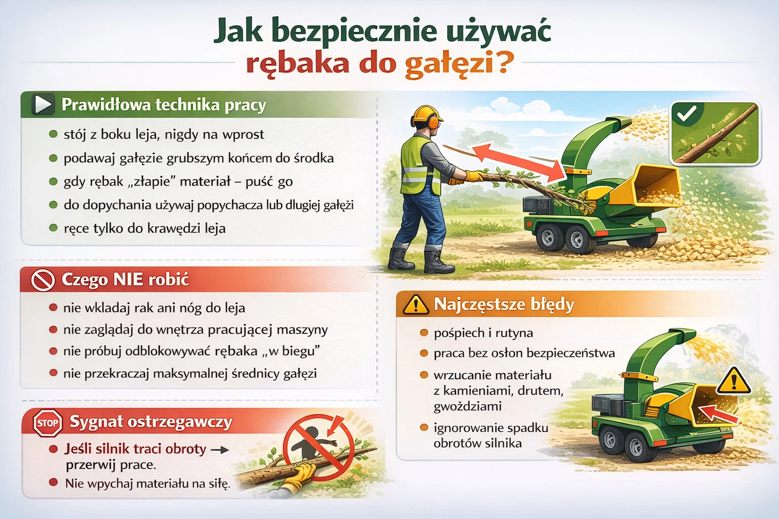 Jak bezpiecznie używać rębaka do gałęzi?