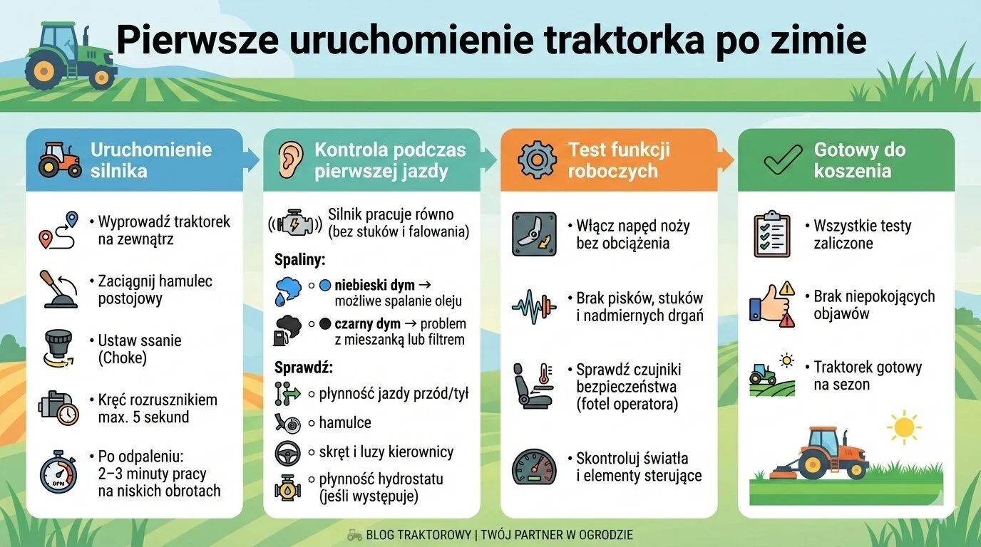 Pierwsze uruchomienie traktorka po zimie