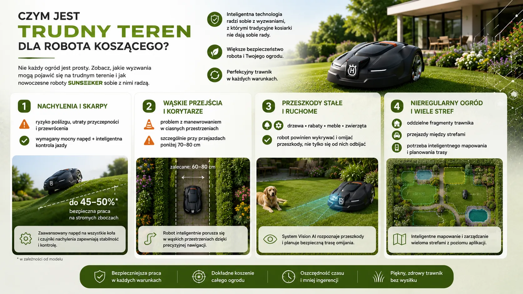 Czym jest trudny teren dla robota koszącego?