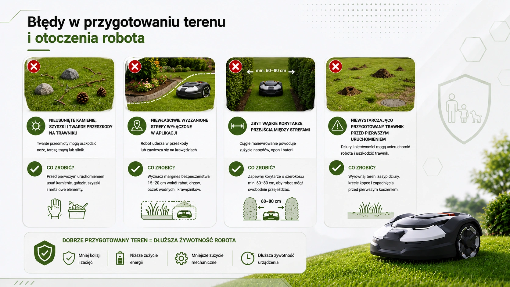 Błędy w przygotowaniu terenu i otoczenia robota