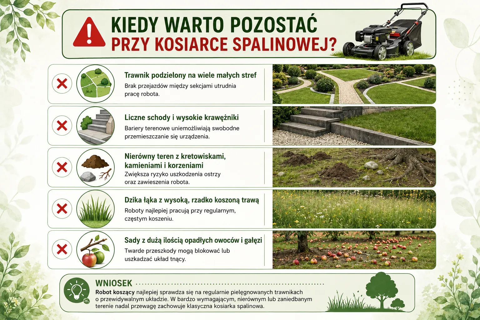 Kiedy warto pozostać przy kosiarce spalinowej?