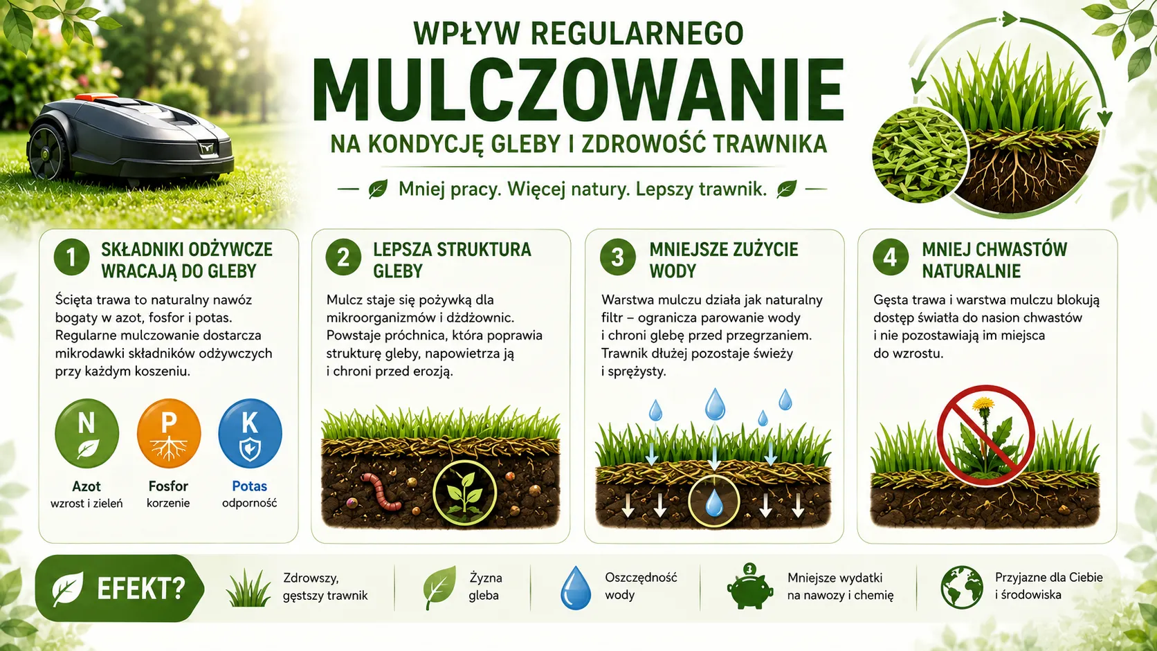 Wpływ regularnego mulczowania na kondycję gleby i zdrowość trawnika