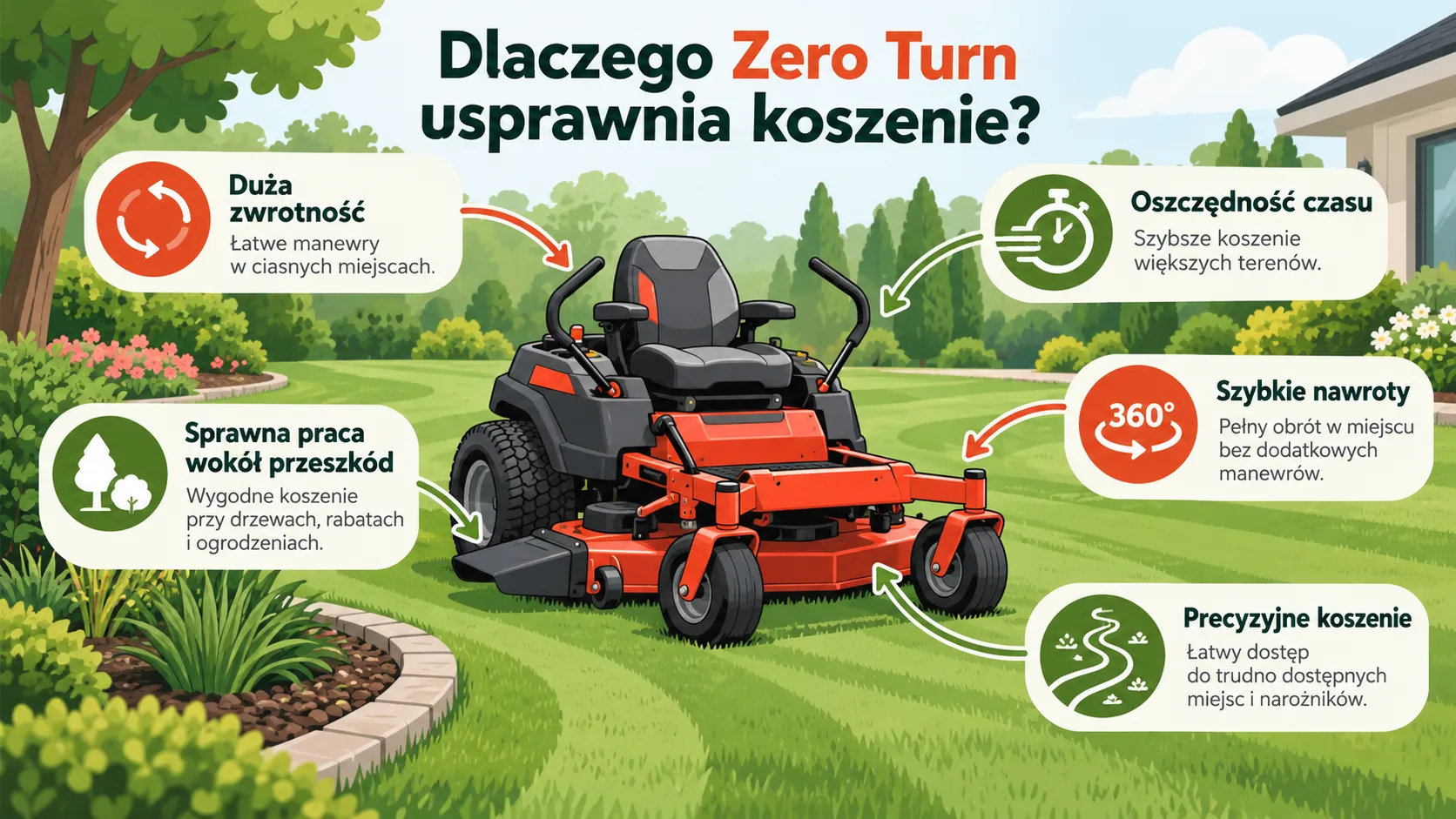 Dlaczego Zero Turn usprawnia koszenie?