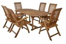 HECHT CAMBERET SET GARDEN FURNITURE TABLE + 6 CHAIRS WOOD ACACIA - EWIMAX OFFICIAL DISTRIBUTOR - AUTHORIZED HECHT DEALER