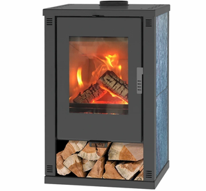 HECHT HELIS GREY CHIMNEY FIREPLACE CHIMNEY STOVE 9kW STEEL HEATING DEVICE