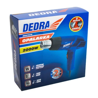 DEDRA DED7970 Opalarka 1000/2000W 350-550°C 300-500 l/min pistolet hot air gun