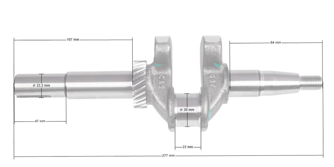 Zongshen Xp200 6.5Hp 22.2mm crankshaft 100003818 | 35,53
