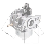 NAC T375/T475 carburetor with screw-in primer option for market mowers 080011