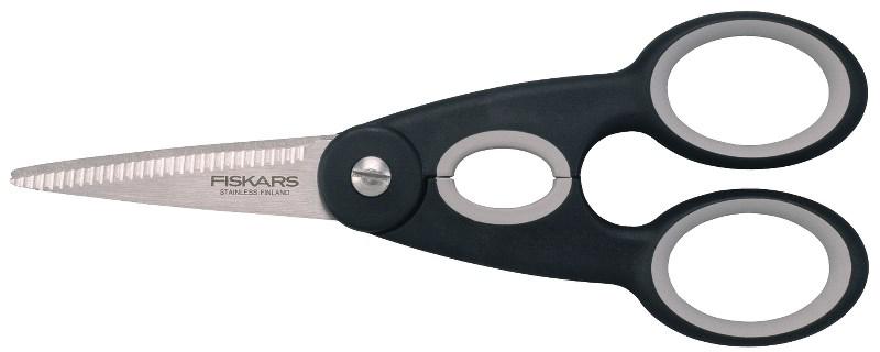 Fiskars Nożyczki kuchenne wieloczynnościowe 22 cm 1003034 – lekkie nożyce kuchenne