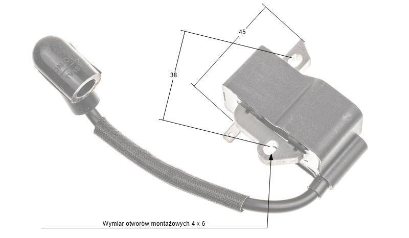 Moduł zapłonowy Oleo-Mac 941 937 490024 – wymiary i punkty montażowe