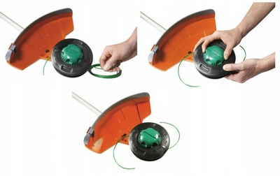 OLEO-MAC LOAD&GO 130mm x 3mm EXTRALIFE M10x1.25 LHF BLADING HEAD s kovovým knoflíkem EFCO 63129015 - OFICIÁLNÍ DISTRIBUTOR - AUTORIZOVANÝ PRODEJCE OLEO MAC