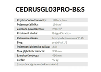 CEDRUS GL03 PRO-B&S SPRINAL PLANT-GARDENER WITH DRIVE CULTIVATOR 6,5 HP / 45cm B&S Briggs&Stratton GL03 engine - EWIMAX - OFICIÁLNÍ DISTRIBUTOR - AUTORIZOVANÝ PRODEJCE CEDRUS