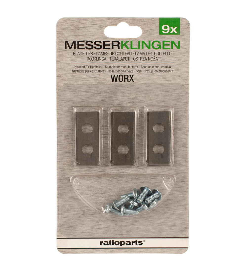 Zestaw noży Worx z śrubami /9 setów/ – komplet ostrzy do robotów koszących