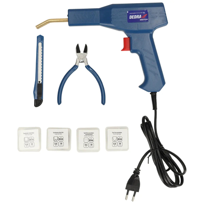 DEDRA DED7529 Zgrzewarka do plastiku 50W 500°C, spawarka tworzyw, zestaw 200 zszywek