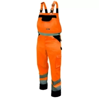 DEDRA BH81SO2-L Spodnie ochronne ogrodniczki robocze odblaskowe BHP pomarańczowe L/52