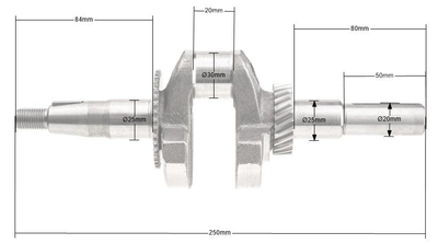 Weima WM170F/P 20 mm engine crankshaft of the GL10 soil planter