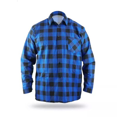 DEDRA BH51F2-XXXL Koszula flanelowa robocza męska niebieska XXXL 100% bawełna