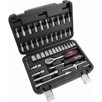Hillen&Mohr 17K046A Zestaw kluczy nasadowych 46 szt. 1/4 cala, grzechotka, nasadki, bity
