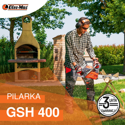 OLEO-MAC GSH 400 - 16''  PIŁA PILARKA PRZECINARKA SPALINOWA ŁANCUCHOWA DO DREWNA GSH400 2,5 KM KLASA PREMIUM 50339050E2 EWIMAX-OFICJALNY DYSTRYBUTOR - AUTORYZOWANY DEALER OLEO-MAC