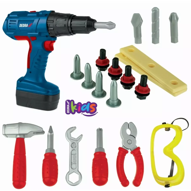 TOY DRILL/DRIVER LARGE SET DEDRA M315.001