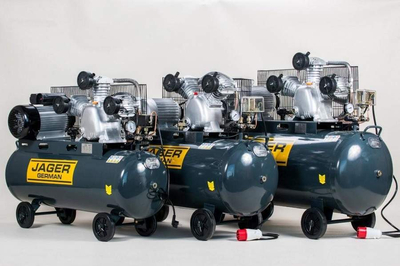 JAGER GERMAN 100 PISTON AIR COMPRESSOR 8BAR 499L/Min 230V Výkonné věci