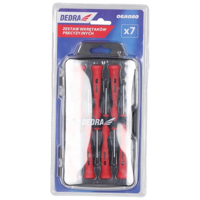 DEDRA 06A080 Zestaw wkrętaków precyzyjnych 7 szt. CrV SL/PH magnetyczne śrubokręty