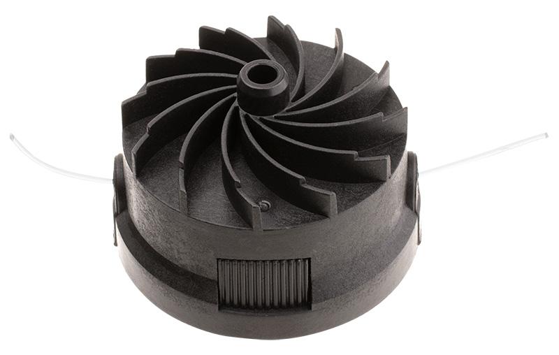 Głowica NAC NZ708 - widok od spodu i kanały prowadzenia żyłki