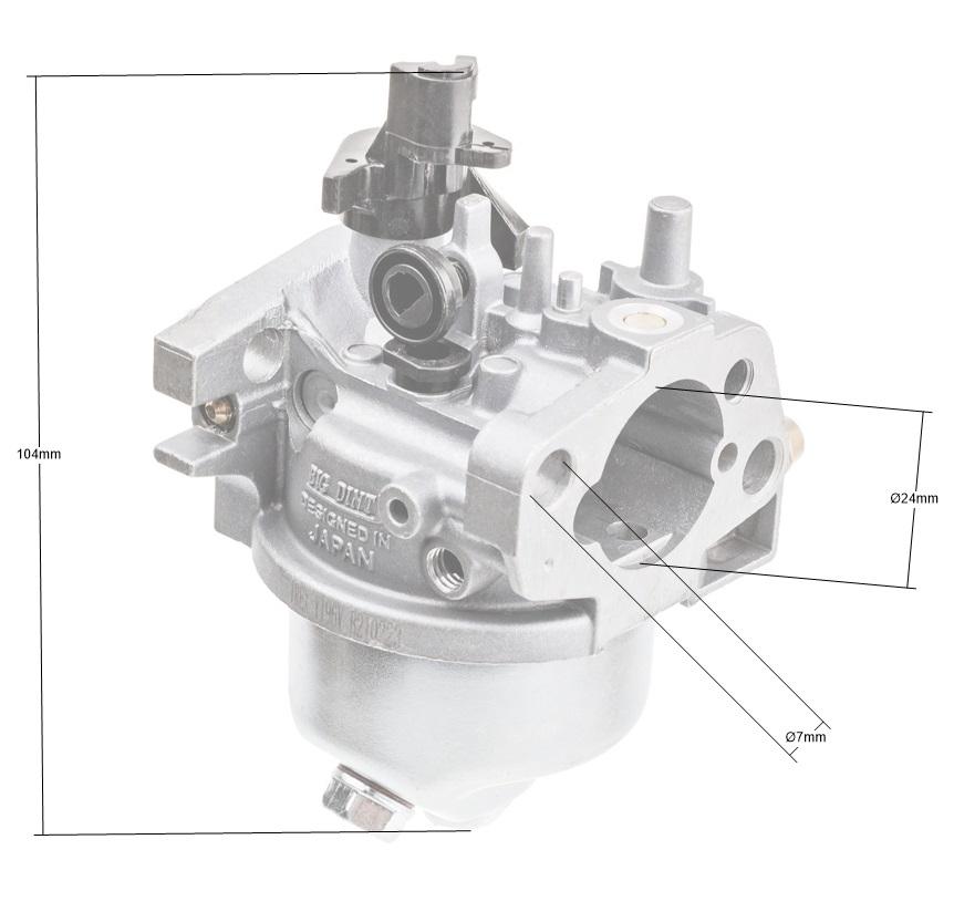 Gaźnik NAC T575/T675 080006 – wymiary montażowe (widok 2)