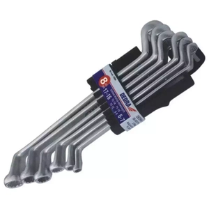 DEDRA 1407 Zestaw kluczy oczkowych odgiętych CrV 8 szt. 6-22 mm, klucze warsztatowe