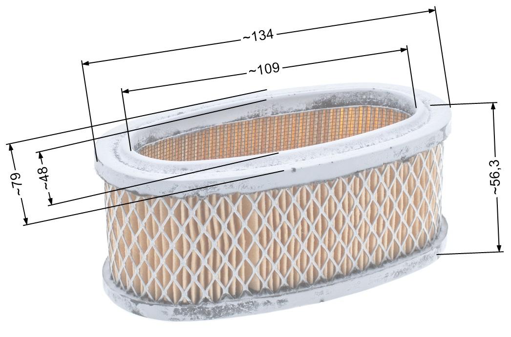 Filtr powietrza B&S owalny 7-8 HP pionowy wał 8R02-05
