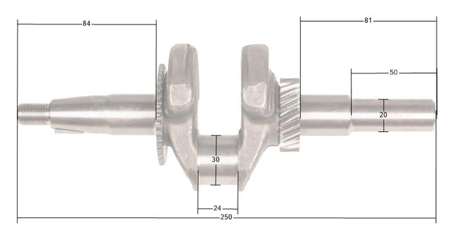 Loncin LC168F-2H G200F(D) klikový hřídel ORIGINÁLNÍ DÍL