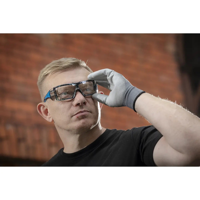 DEDRA DED7100 Safety Goggles, Anti-Fog, F K N EVA, with Elastic Strap