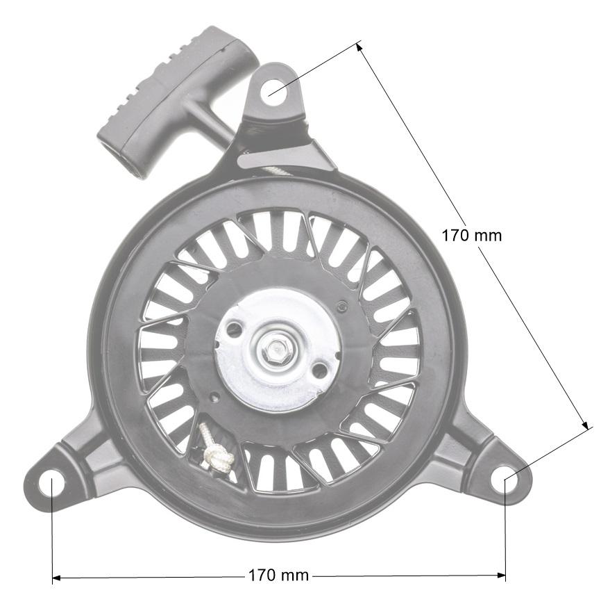 Rozrusznik Kohler XT675;775 kpl. 520071 - wymiarowanie i rozstaw otworów