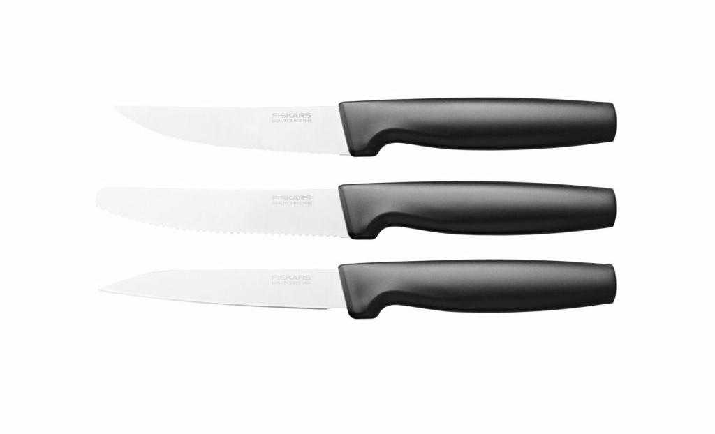 Fiskars Functional Form 1057561 – zestaw 3 małych noży kuchennych, stal nierdzewna