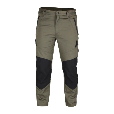 **DEDRA BH46SP-L Spodnie robocze slim ze spandeksem L/52, khaki/czarne, odzież BHP**