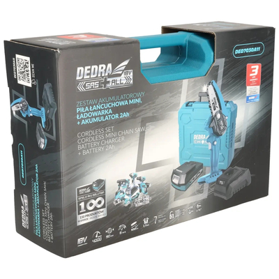DEDRA DED7030A11 Zestaw DED6984 DED7032 DED7038 mini piła pilarka łańcuchowa 18V 4" walizka