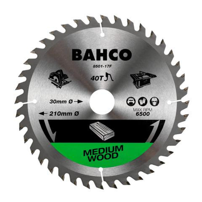 BAHCO wood circular saw blade for portable and bench top circular saws 140mm, medium wood 8501-4F