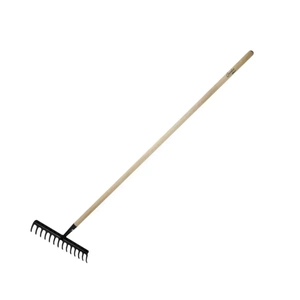 DEDRA 80C051 Zesílené zahradní hrábě s 14 zuby na listí a trávu, 132 cm