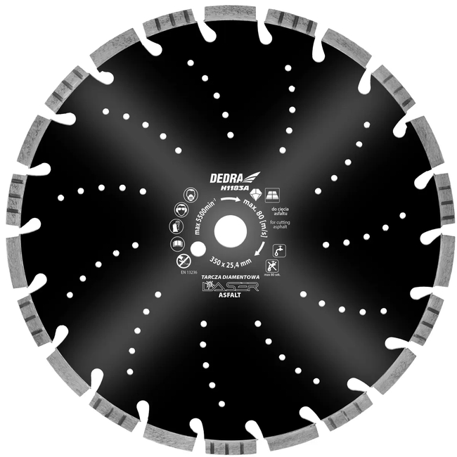 LASER ASPHALT DISC 350X25.4MM #DED8837 DEDRA