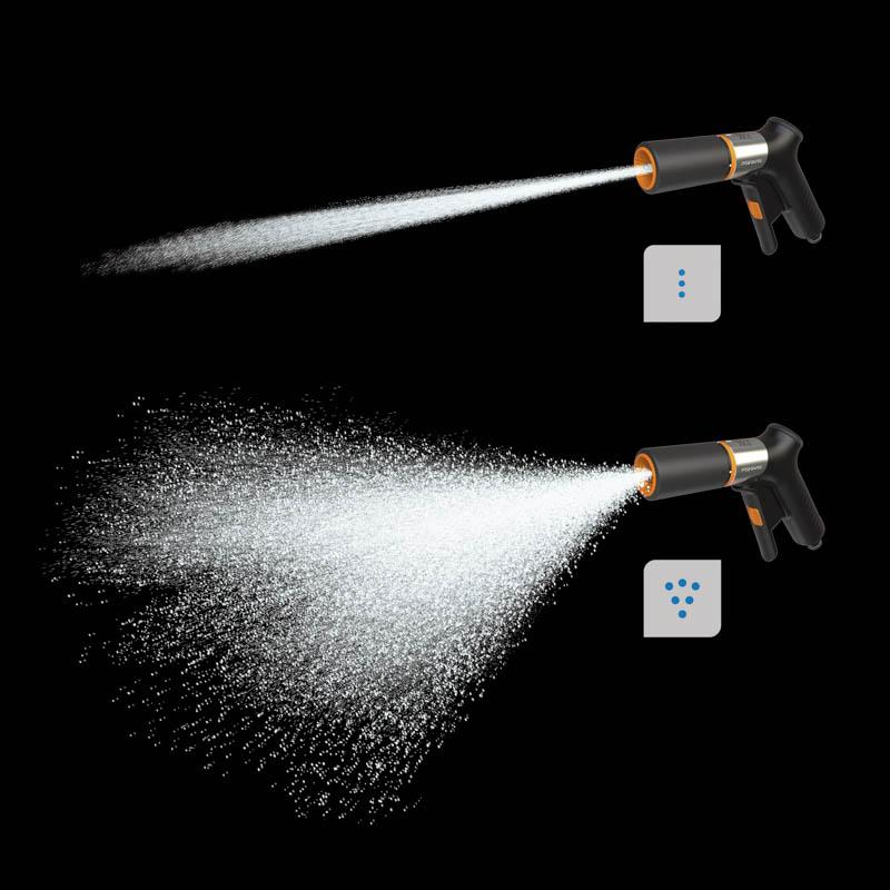 Pistolet zraszający FiberComp 1067193 - tryby strumienia