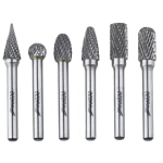 METAL BURRS, DEDRA 07F502 6PCS SET, 6MM SHANK, TUNGSTEN CARBIDE