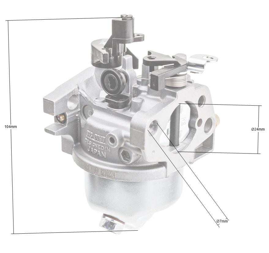 Gaźnik Loncin LC1P70FA 080004 wymiary całkowite i mocowania