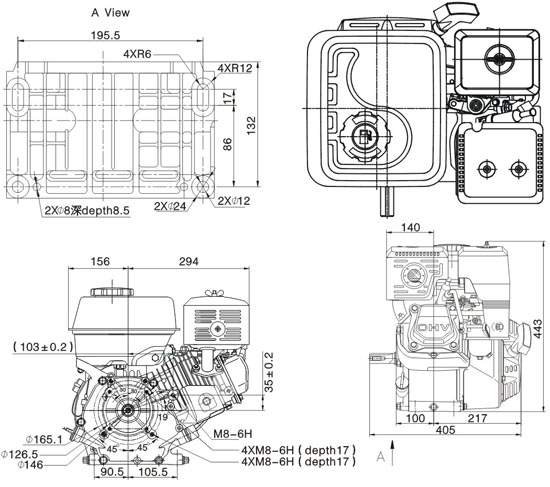 LONCIN G390F-A PETROL ENGINE 13 hp Shaft 25 mm MOTOR HONDA GX390 - EWIMAX - OFFICIAL DISTRIBUTOR - AUTHORIZED LONCIN DEALER