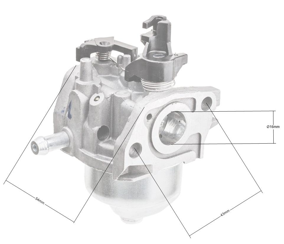 Gaźnik Loncin LC1P61FA – schemat przykładowych wymiarów montażowych