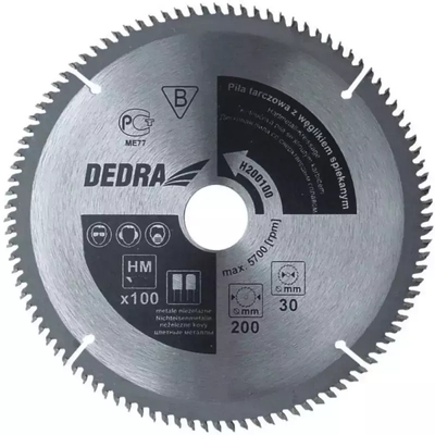 DEDRA H500100 Piła tarczowa do drewna 500x30 mm 100z tarcza widiowa HM do pilarki