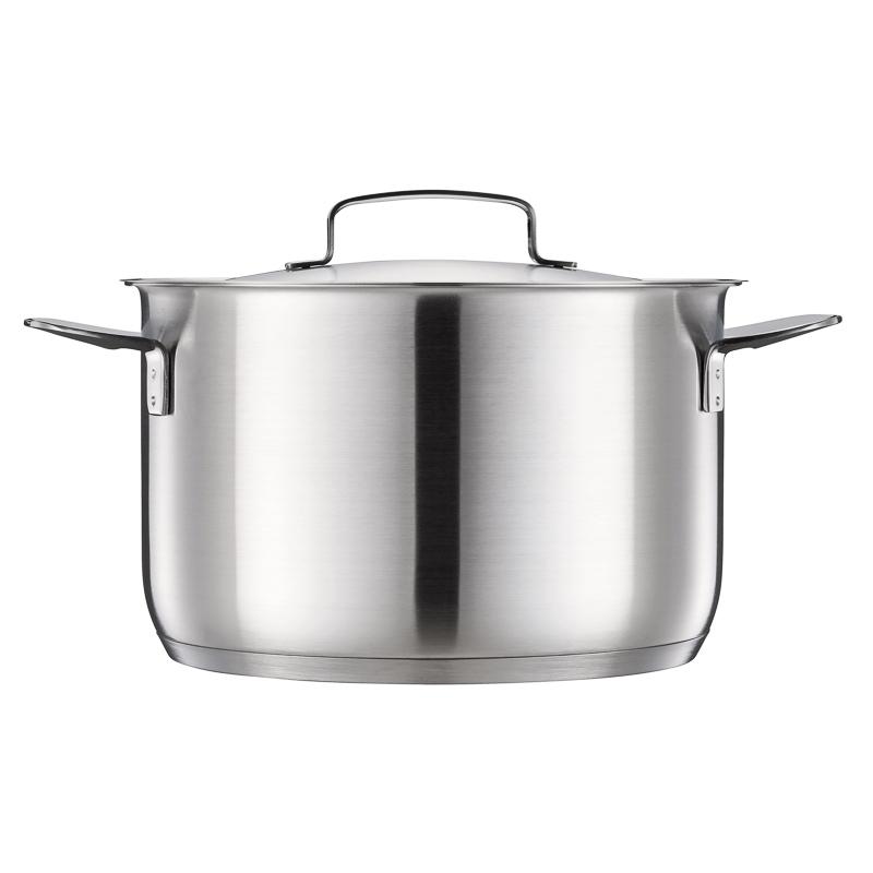 Garnek 5 l All Steel z pokrywką 1064752 - widok z boku