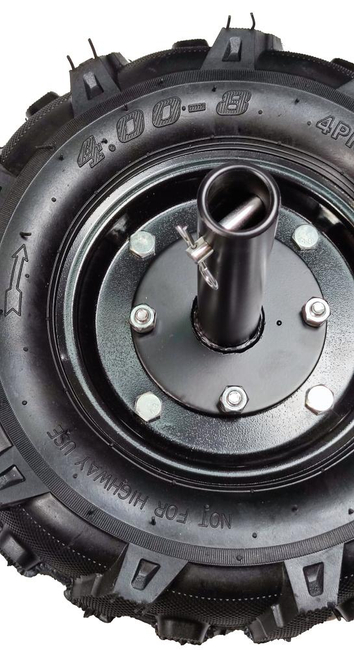 MASTERCUT BK55 8001017 PUSHED Rubber SUPPORT WHEELS WITH AXLES 30mm 4.00-8 16" Pair Set for MASTERCUT BK Soil Aerator 8001017