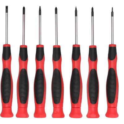 DEDRA 06A080 7-Piece Precision Screwdriver Set. CrV SL/PH Magnetic Screwdrivers